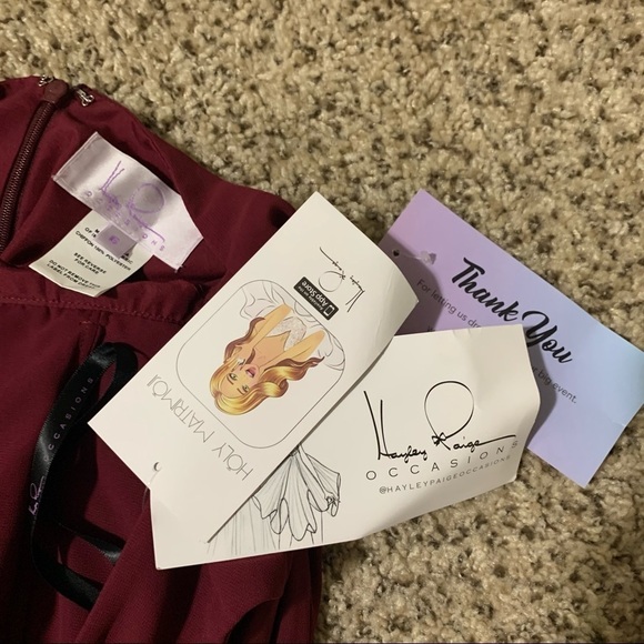 HAYLEY PAIGE OCCASIONS chiffon burgundy maxi 6 - Picture 10 of 11